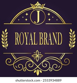 Letter J luxury and Royale brand logo concept design
