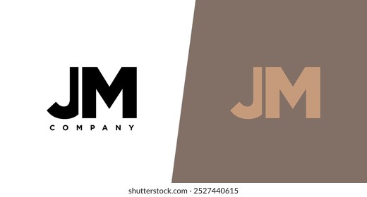 Letra J y M, Plantilla de diseño de logotipo JM. Logotipo inicial basado en monograma mínimo.