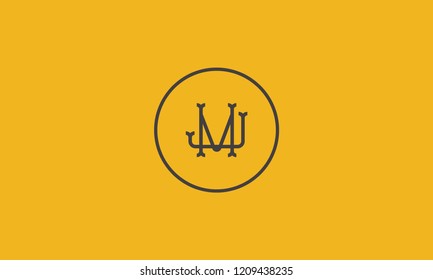 LETTER J AND M LOGO WITH CIRCLE FRAME FOR LOGO DESIGN OR ILLUSTRATION USE