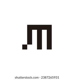 Letter J M square dot geometric symbol simple logo vector