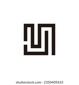 Letter J and M square unique, geometric symbol simple logo vector