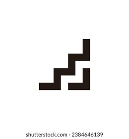 Letter J and M stair, square geometric symbol simple logo vector