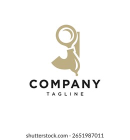 Letter J Magnifying Glass Logo Icon Vector