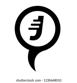 letter J and map pin. logo concept. Designed for your web site design, logo, app, UI
