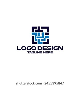 Letter J Maze Labyrinth Logo Design Element