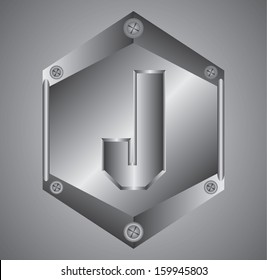 letter J in metal