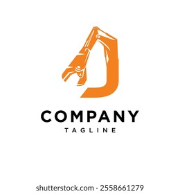 Letter J Metal Shear Excavator Logo Icon Vector