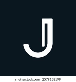 Letter J Minimal Business Logo With 3D Cut with Line | J Letter Typography Symbol