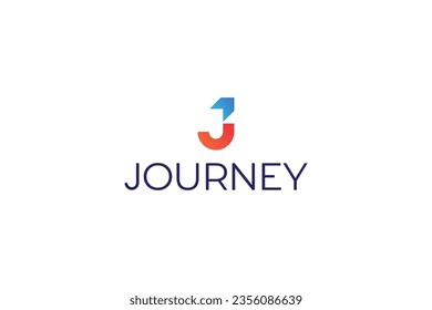 Letter j minimal travel and journey logo