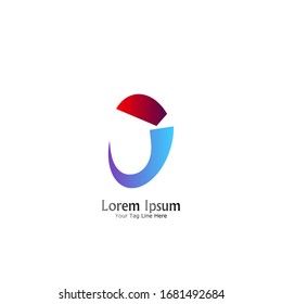 "letter J". Minimalist, simple, digital and modern logo design.