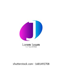 "letter J". Minimalist, simple, digital and modern logo design.