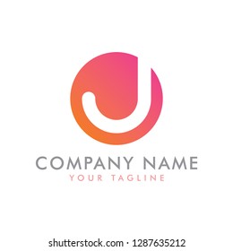 Letter J Modern Circle Shape Logo Design