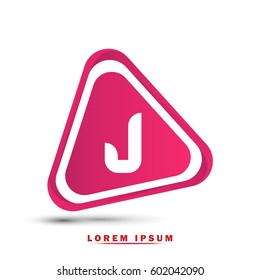 Letter J. Modern concept. elegant and simple typographic. Gradient pink