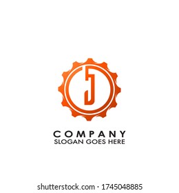 Letra J Diseño De Plantilla De Logo Inicial De Gear Moderno.