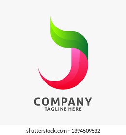 Letter J modern logo design