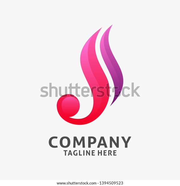 Letter J Modern Logo Design Fire Stock Vector Royalty Free