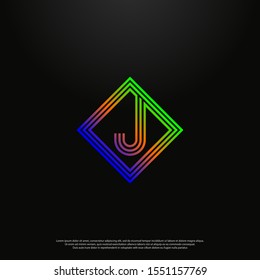 Letter J modern Logo icon monogram design. Vector graphic design template element. black background. eps10,