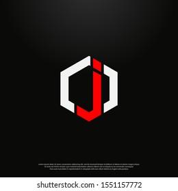 Letter J modern Logo icon monogram design. Vector graphic design template element. black background. eps10