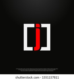Letter J modern Logo icon monogram design. Vector graphic design template element. black background. eps10