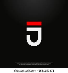 Letter J modern Logo icon monogram design. Vector graphic design template element. black background. eps10