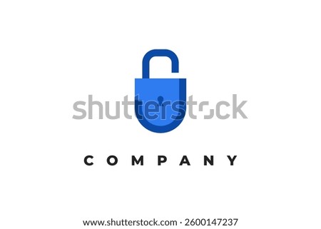 letter j modern security padlock logo