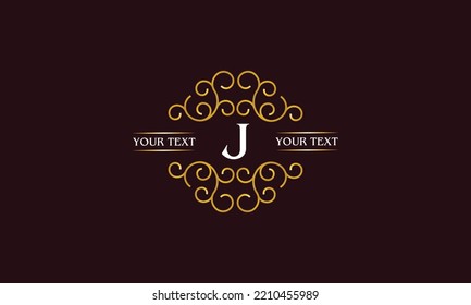 Letra J gráficos de línea monograma. Diseño del logotipo de la etiqueta, emblema de la empresa, restaurante, boutique, página