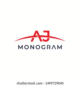 Letter A J monogram logo design