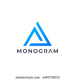 Letter A J monogram logo design