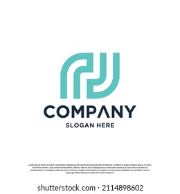 letter J J monogram logo design inspiration. Initial logo for business identity.