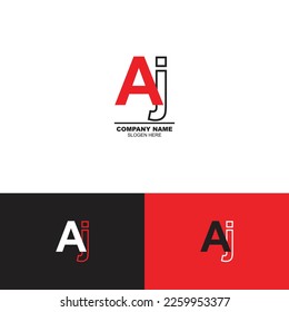 Letter A J monogram logo design, Abstract letter aj logo
