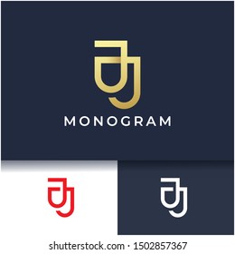 Diseño de logotipo de monograma de carta J,plantilla de logotipo de lujo mínimo