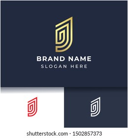 Letter J monogram logo design,minimal luxury logo template