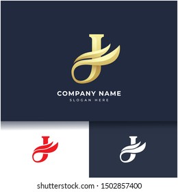 Letter J monogram logo design,minimal luxury logo template