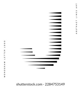 Letter J Monogram Logo Icon Geometric Horizontal Motion Speed Lines