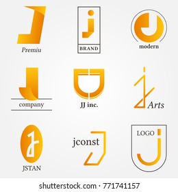 Letter J Monogram Logos Set