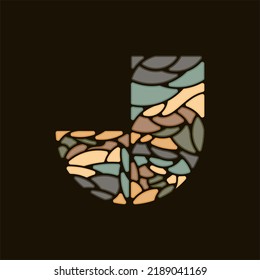 Letter J Mosaic Stone Colorful Modern Logo