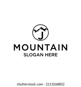 Letter j Mountain logo design