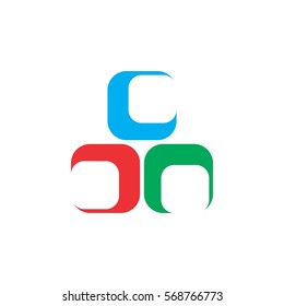 letter j and n and c logo vector with rotation position