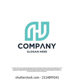 letter J N H monogram logo design inspiration. Initial logo for business identity.