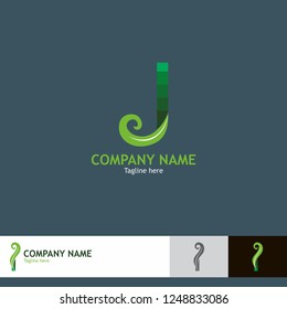 Letter J nature leaf logo