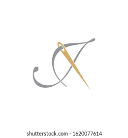 Letter I Or J With Needle Logo Design Template 