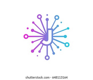 Letter J Network Share Icon Logo Design Element