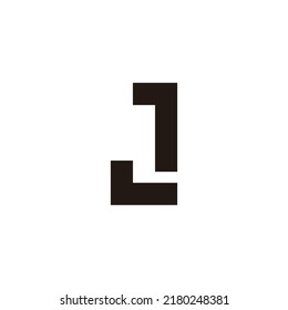 Letra J número 1, símbolo geométrico cuadrado vector logotipo simple