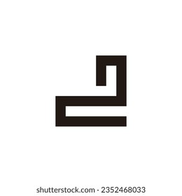 Letter J number 2 square geometric symbol simple logo vector