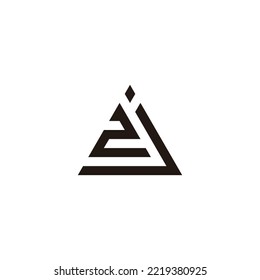 Letter j and number 2 triangle geometric symbol simple logo vector