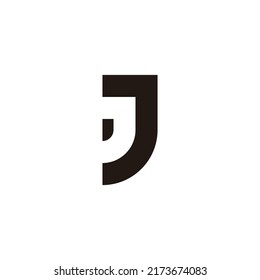 Letter J number 3 geometric symbol simple logo vector