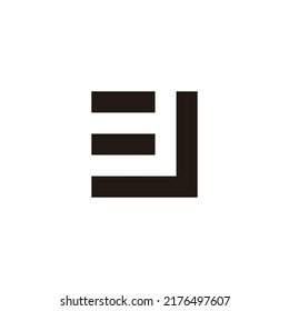 Letter J number 3 square geometric symbol simple logo vector