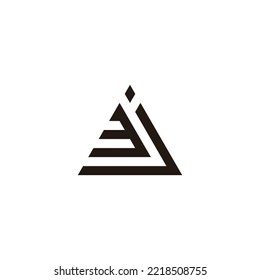 Letter j number 3 triangle geometric symbol simple logo vector