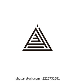 Letter j, A and number 3 triangle geometric symbol simple logo vector