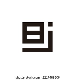 Letter j number 8 square geometric symbol simple logo vector